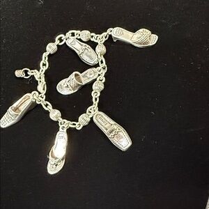 Brighton Silver Shoe Charm Bracelet